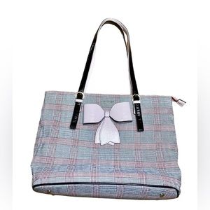 Pink Black Plaid Laptop Bag Large Purse 15.6 inch Computer Briefcase Sleeve NEW